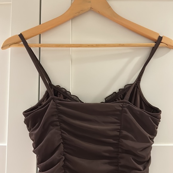 Sexy brown ruched dress - Picture 6 of 7